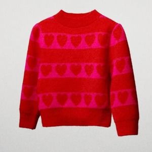 ZARA KNIT HEART SWEATER
